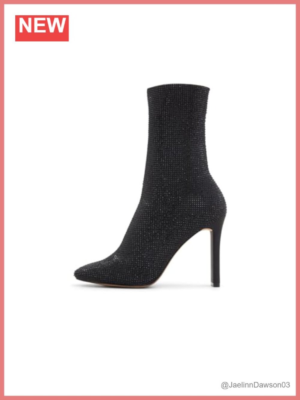 ALDO Women's Ankle Boots Stiletto Heel Almond Toe Slip-On Textile